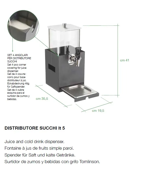Pinti Base Distributore Succhi Carbone H.cm.24 art.518D0006